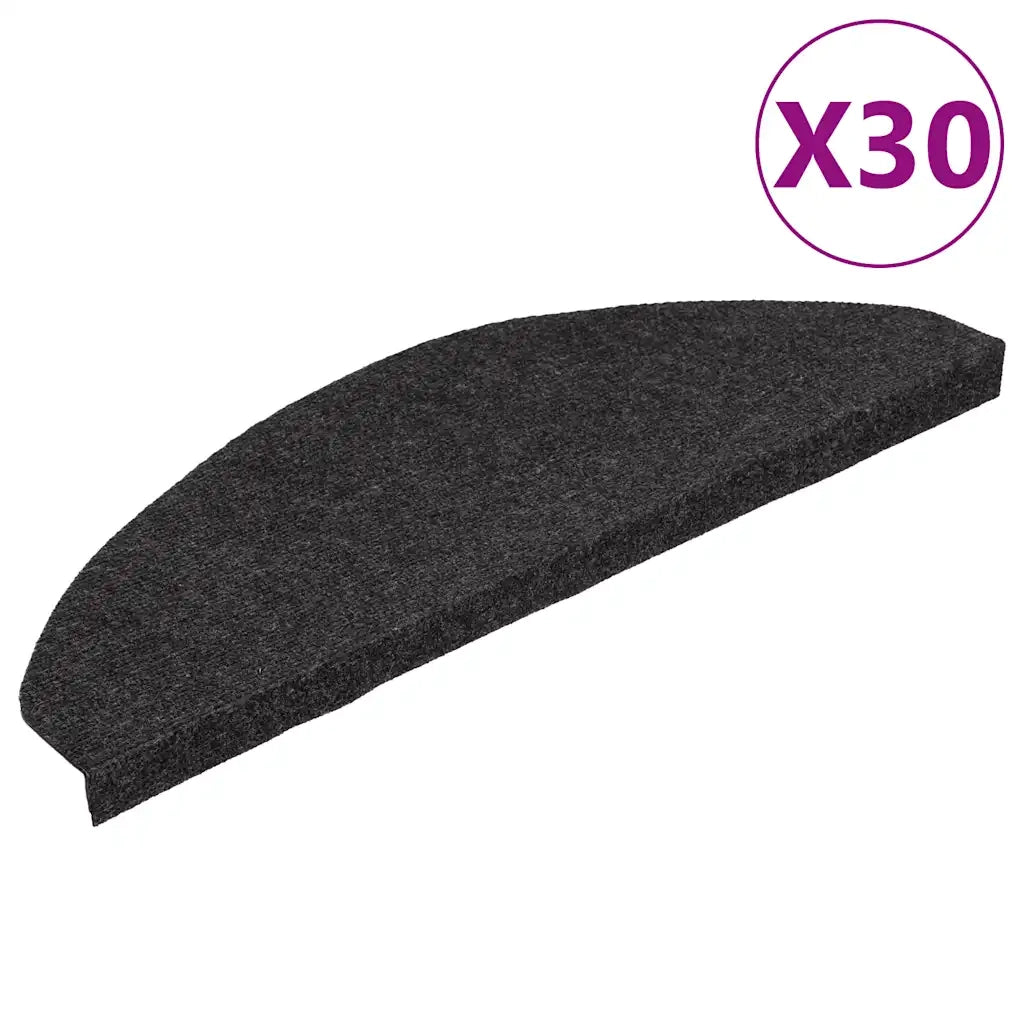 Tappetini Autoadesivi per Scale 30 pz Neri 65x22,5x3,5 cm
