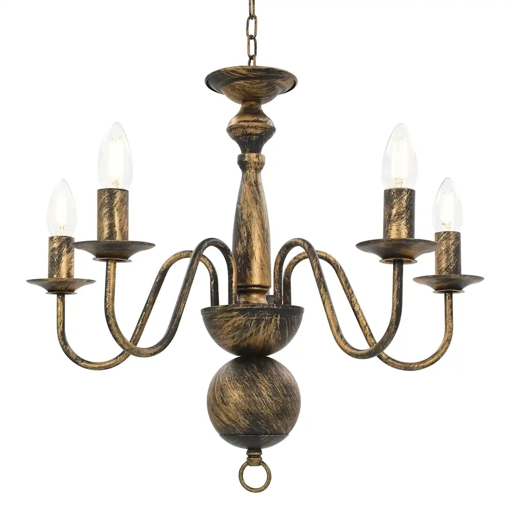 Candelabro Stile Anticato Nero 5 Lampadine E14 CFW8208873