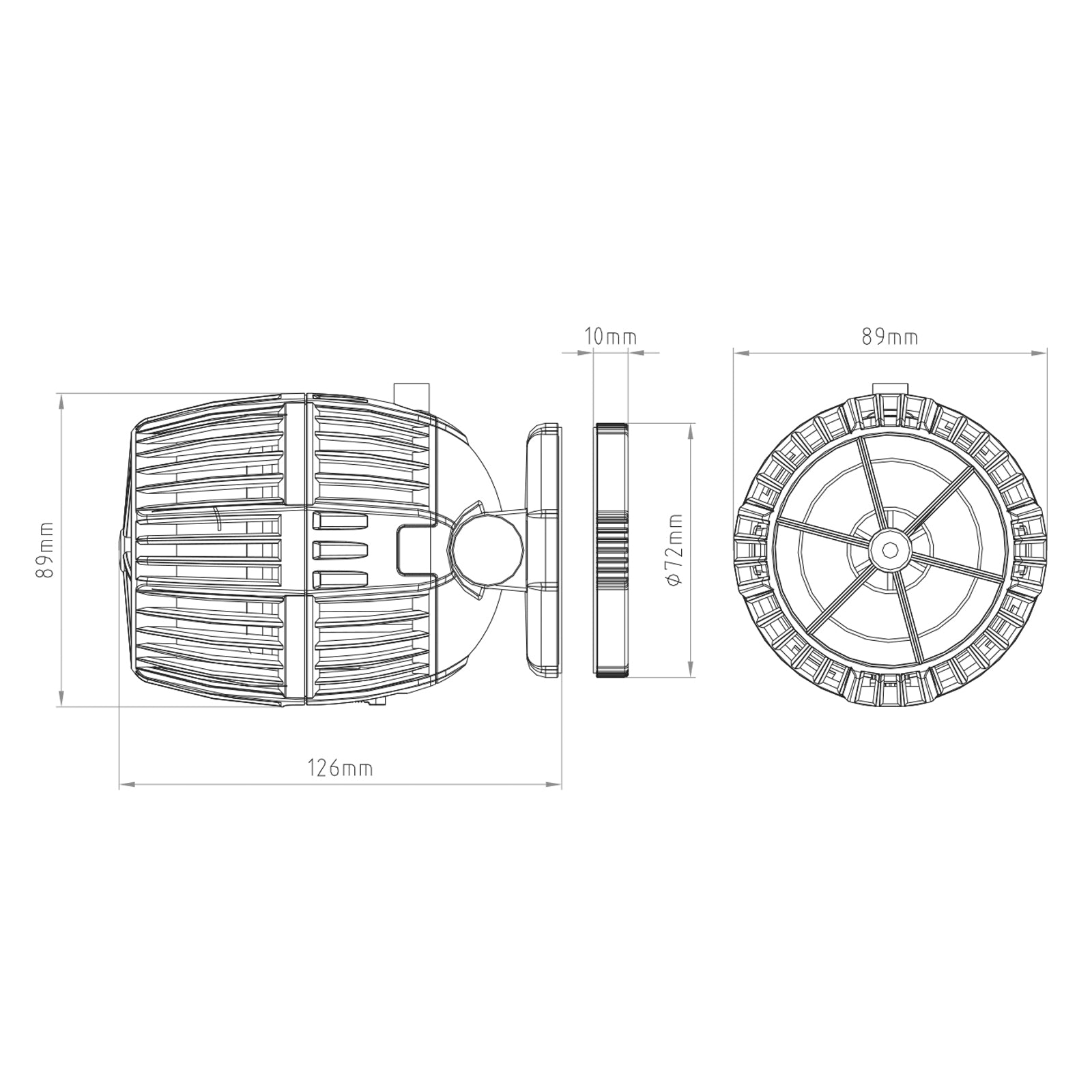 CW-160 Pompa di movimento con controller per acquari 1700-20000l/h 60W Generatore onde
