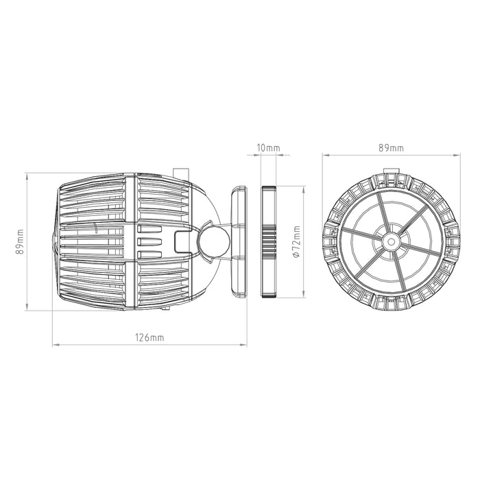 CW-160 Pompa di movimento con controller per acquari 1700-20000l/h 60W Generatore onde