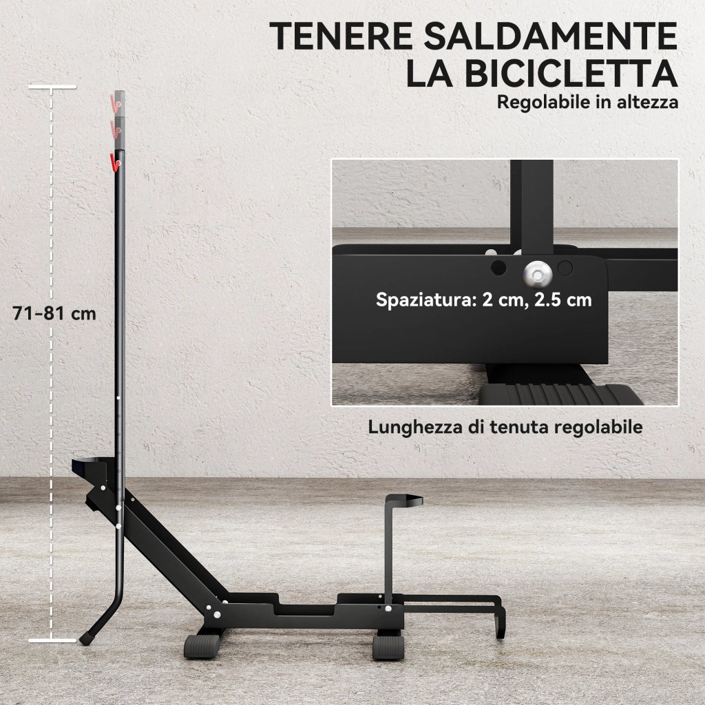 Appendiabiti per Bici Regolabile ¨C zephmum ¨C Acciaio e Plastica, Nero, 75x41x71-81 cm