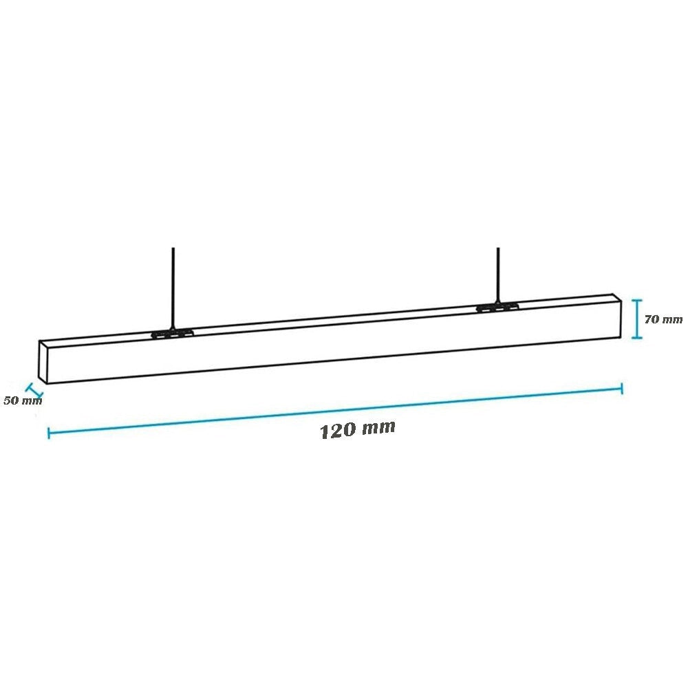 Trade Shop - Lampadario Led Lineare A Sospensione Soffitto 40w Modulare Tecnologia Cct Ll57-120c-3c - Nero