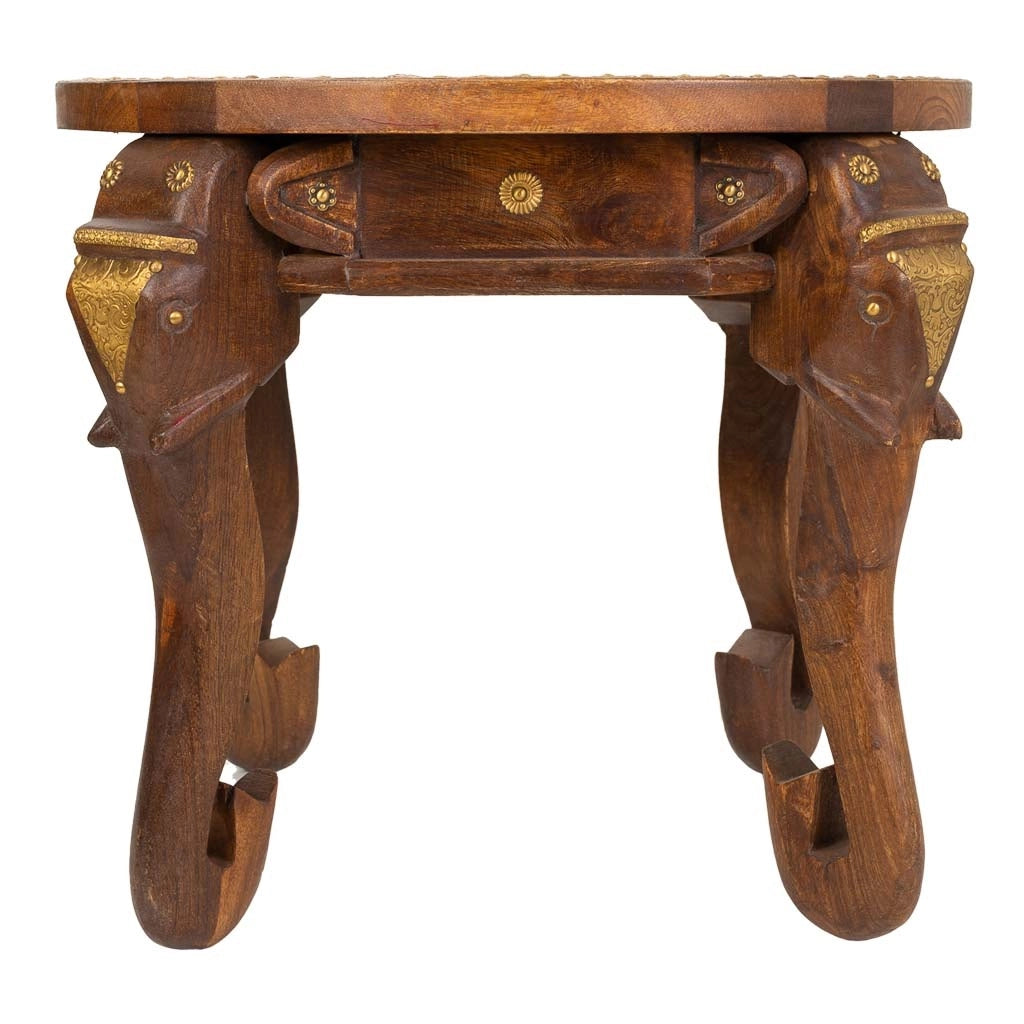 Tavolino in legno e metallo marrone 52x52x40h