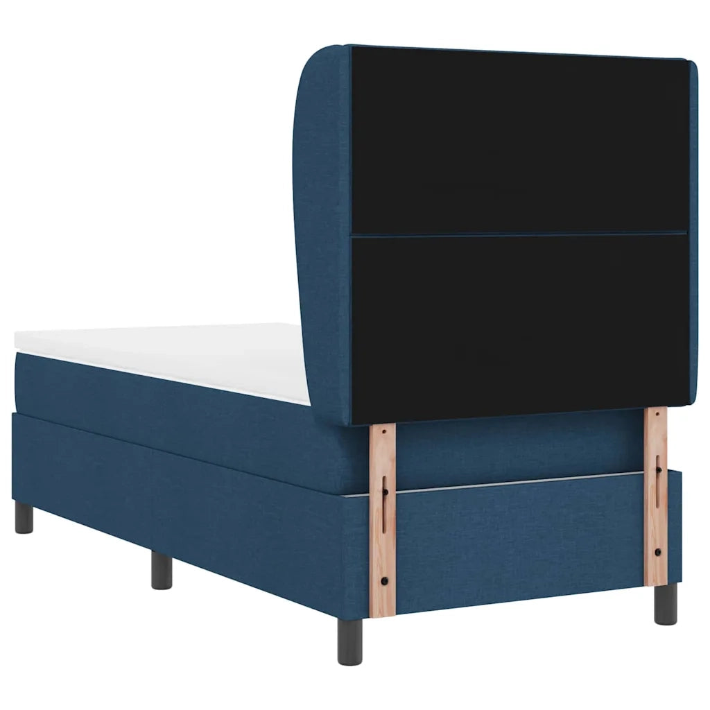 Letto a molle con testiera Blu 90 x 190 cm Tessuto 3340605