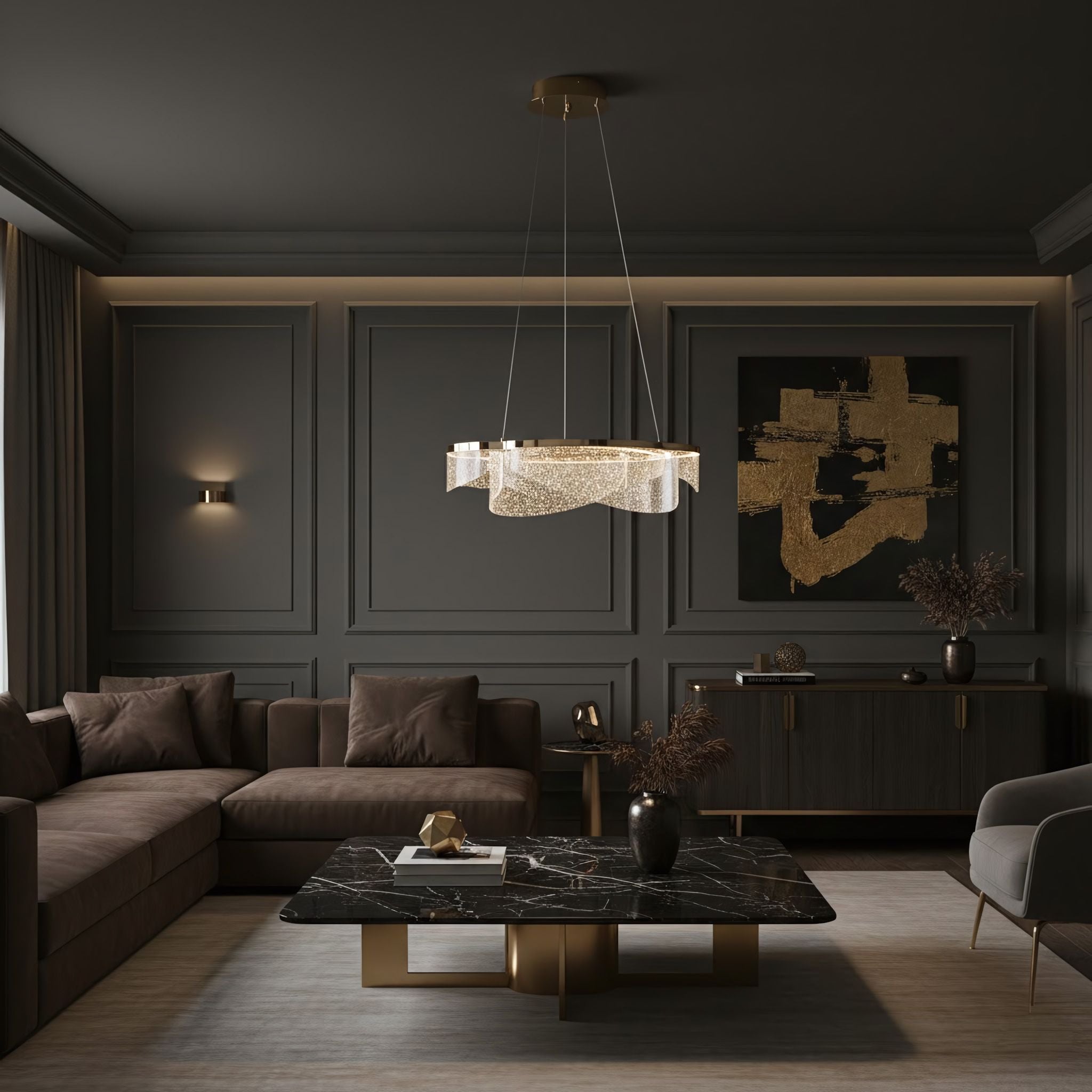 Lampada Da Soffitto Led G138-cp 50cm Gold