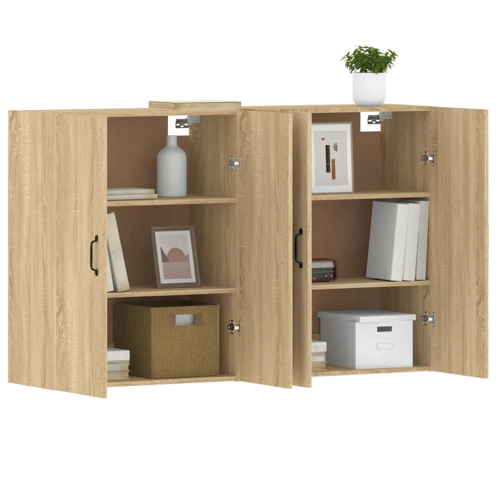 Armadietti a Parete 2 pz Rovere Sonoma in Legno Multistrato 3197883