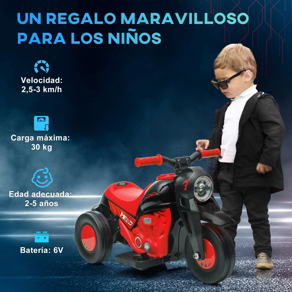 Moto Elettrica Bambini con Funzione Bolle e Musica ¨C zephmum ¨C Rosso