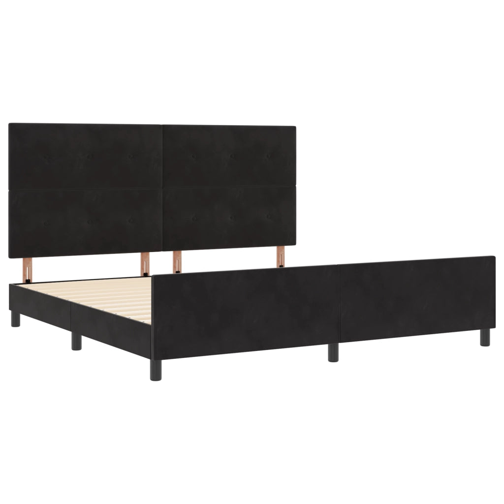 Struttura del Letto Nera 200x200 cm in Velluto