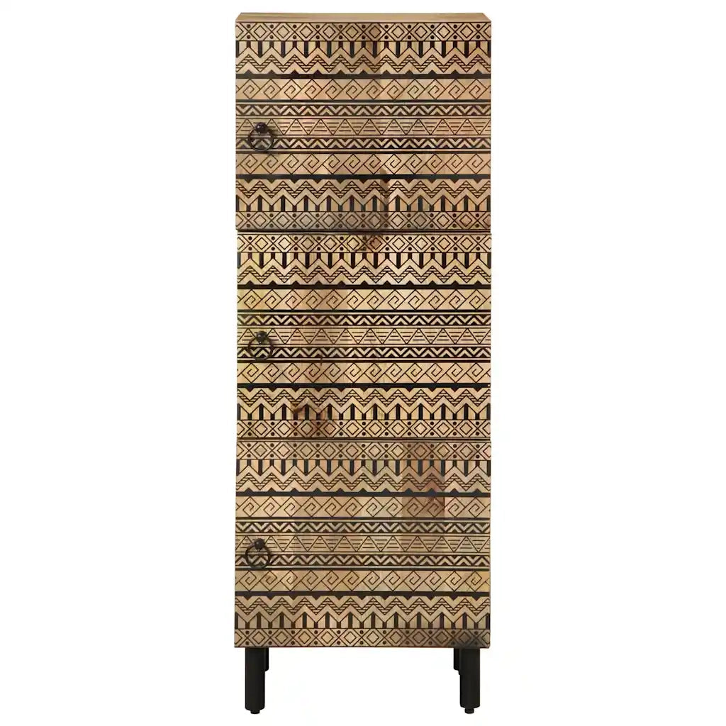 Credenza | Madia | Buffet da pranzo | Armadio da pranzo 40x33,5x110 cm in Legno Massello di Mango Grezzo
