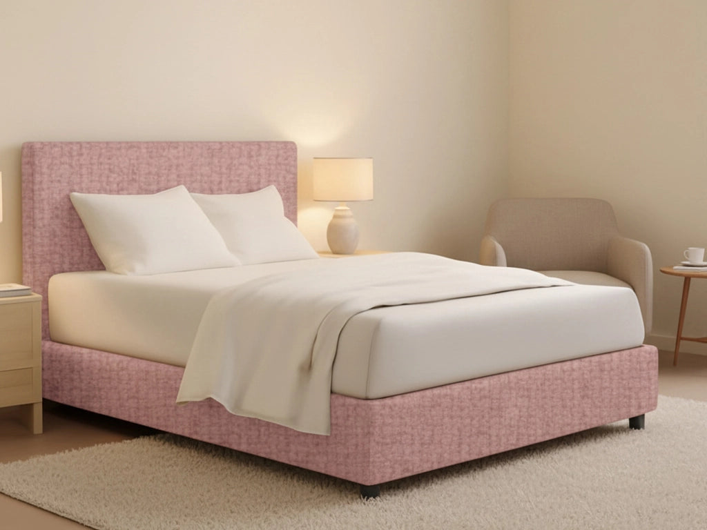 Gosport, Letto Piazza e Mezza Sfoderabile Made in Italy, Rosa