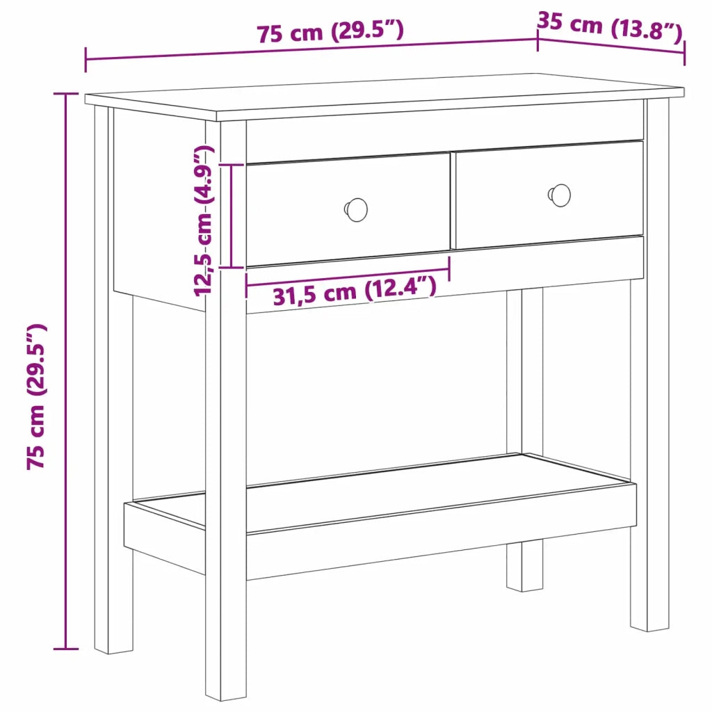 Tavolo consolle con cassetto Marrone cerato 75 x 35 x 75 cm