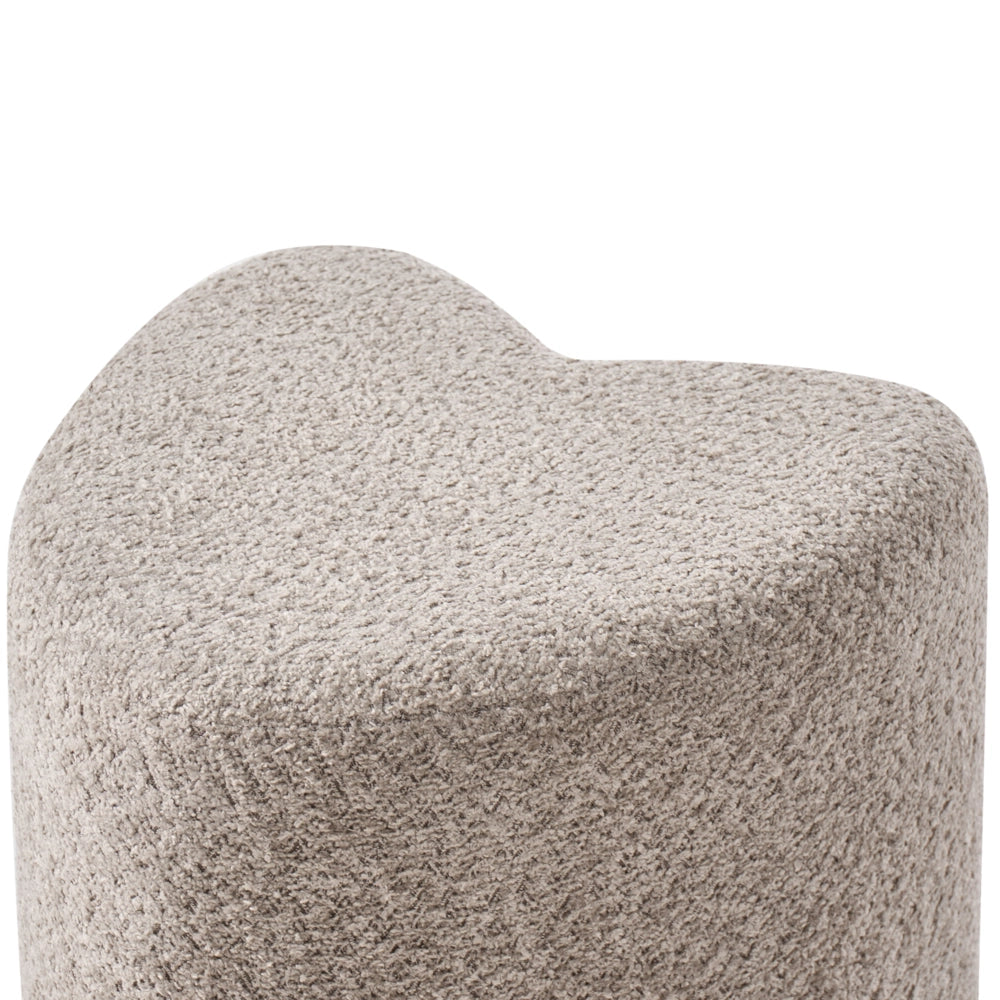 Pouf poggiapiedi imbottito a forma di cuore Pouf ottomano in ciniglia marrone chiaro camera da letto soggiorno