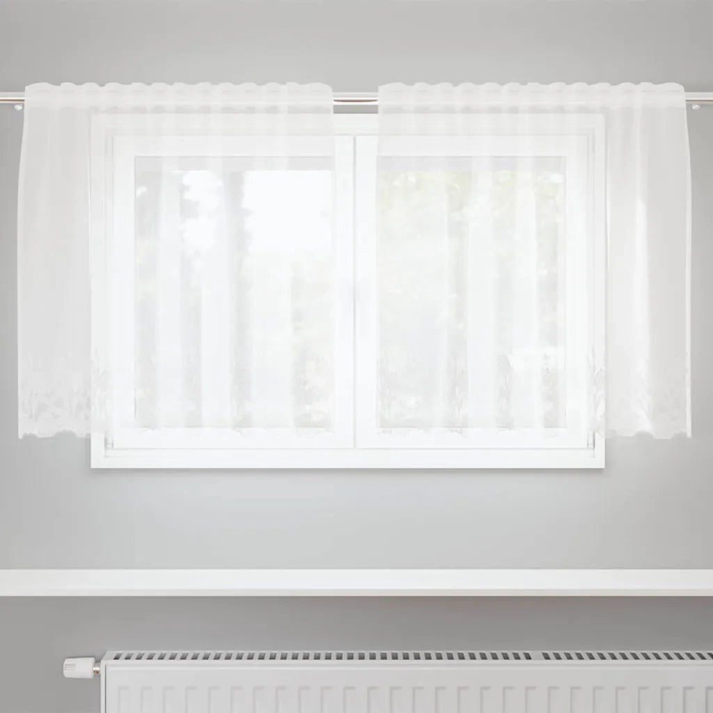vidaXL Tende con tende Bianco 150 x 80 cm Poliestere