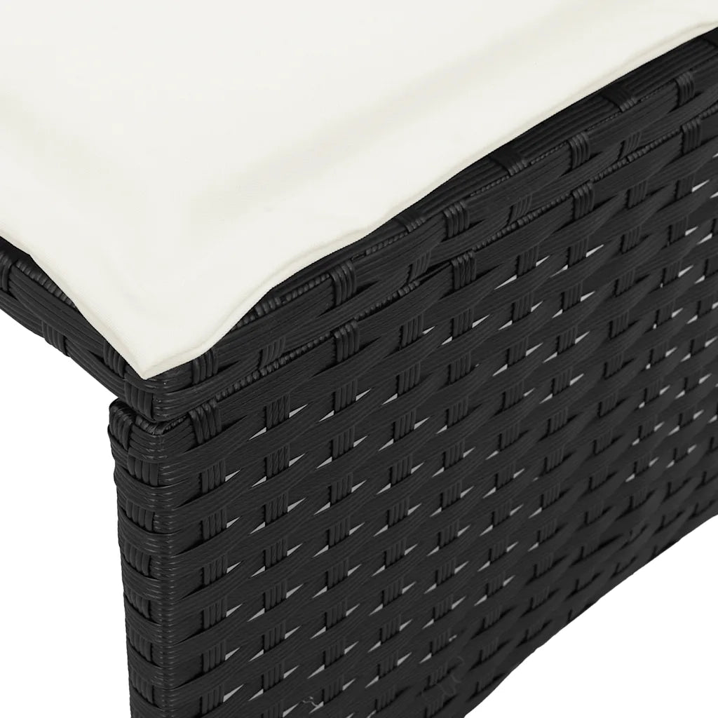 Set Divani da Giardino 5 pz con Cuscini in Polyrattan Nero