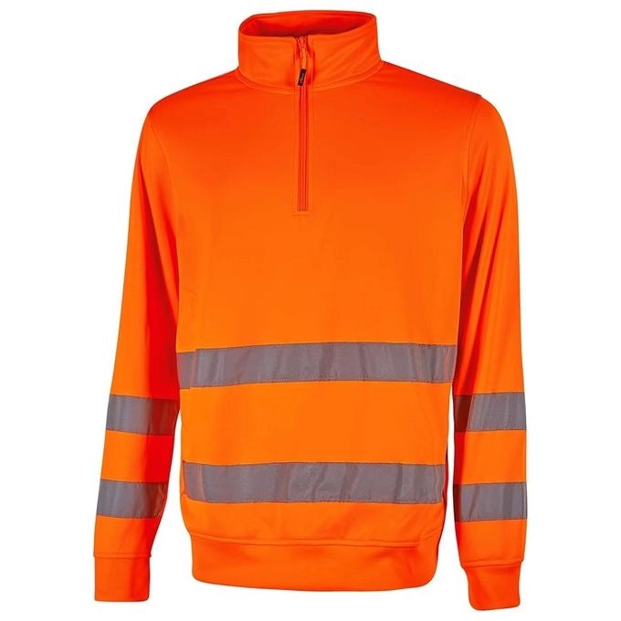 U-Power WHL319OF Felis Felpa da Lavoro Alta Visibilita' Mezza Zip 100% Poliestere 240 g-m² DPI Classe II colore Arancione Fluo