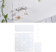 Organizzatore multifunzionale per parete - contenitore autoadesivo - supporto autoattacco - compatibile con camera da letto/bagno - realizzato in materiale PP duraturo - progettato per risparmiare spazio
