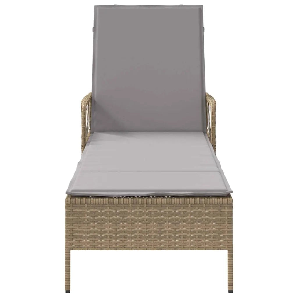 Lettino da sole Beige e Grigio Chiaro 200 x 55 x 92 cm 365428