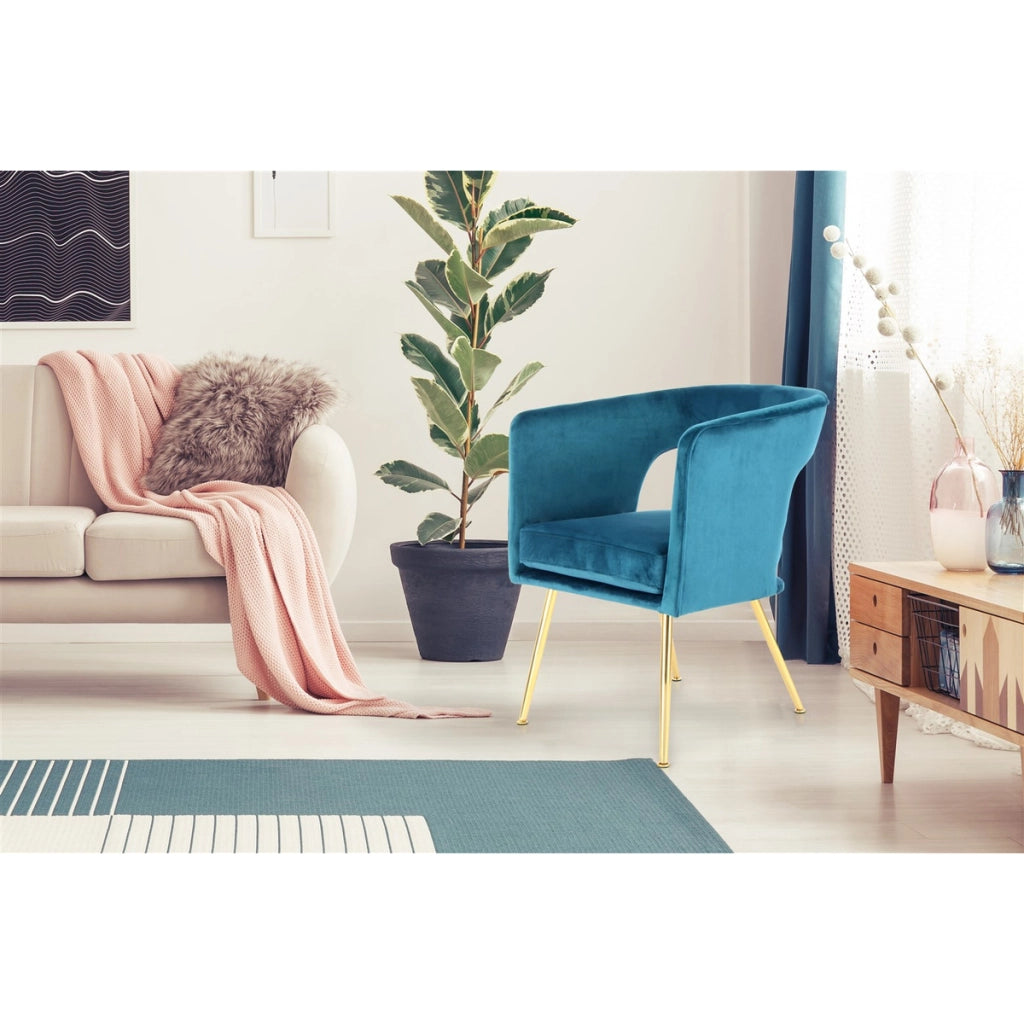 Sedia poltroncina Jolene in velluto grigio con gambe dorate