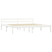 Letto matrimoniale | Letto per adulti | Giroletto senza Materasso Bianco 180x200 cm in Legno di Pino