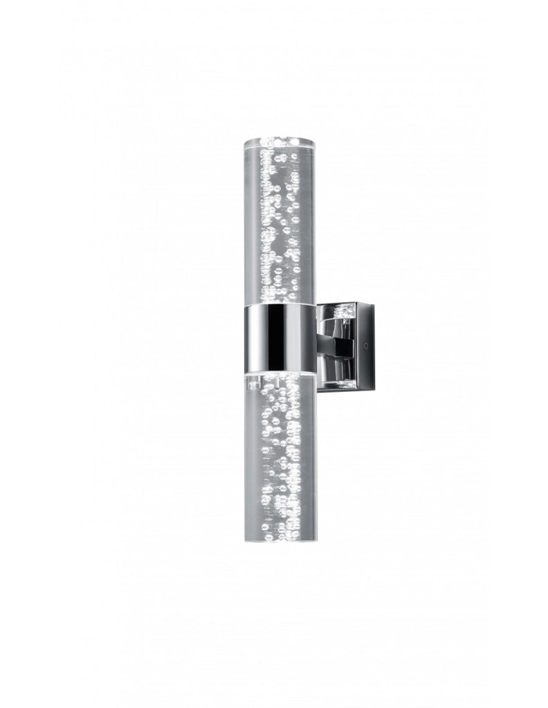 Lampada da Parete Doppio Led Sopra e Sotto Bolsa Cromo con Bolle IP44 Trio Lighting