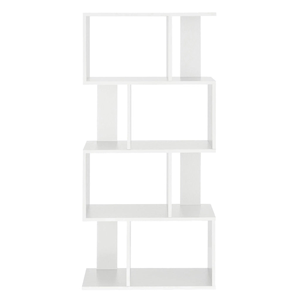 Libreria per soggiorno mobile contenitore ripiani in MDF rivestito in melaminico 130 cm bianco 03_0001073