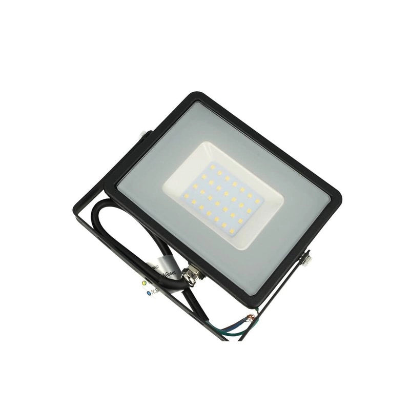 Faro Led Flood Light 30W IP65 Bianco Naturale Super Slim Carcassa Nera Smd Samsung Garanzia 5 Anni SKU-401