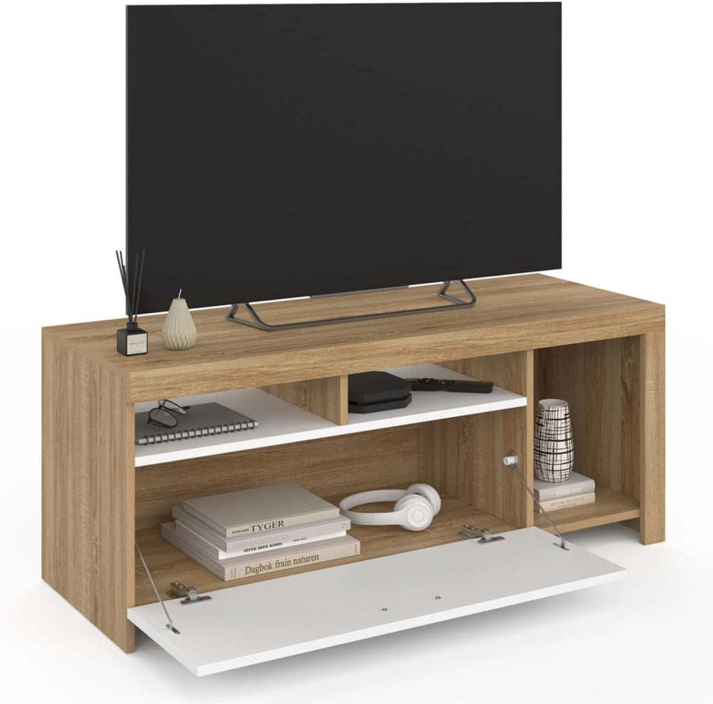 Porta TV armadio in legno e bianco MALO