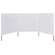 Paravento a 3 Pannelli in Tessuto 400x120cm Bianco 44539