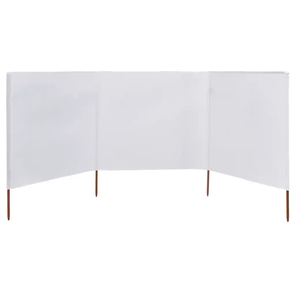 Paravento a 3 Pannelli in Tessuto 400x120cm Bianco 44539