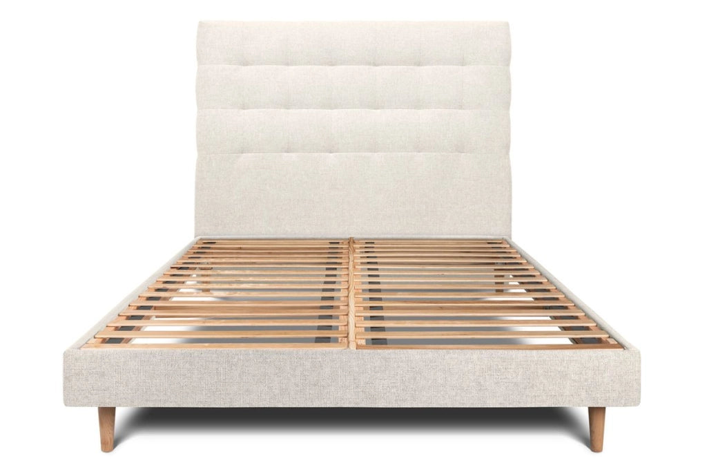 Letto 150x200 cm con testata imbottita - Tessuto Tela opaca