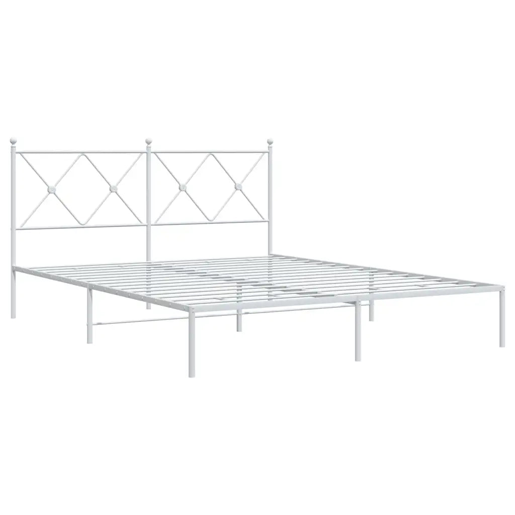 Giroletto con Testiera Metallo Bianco 150x200 cm