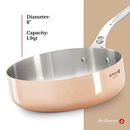 de Buyer 6230.20 padella Pentola per sauté Rotondo