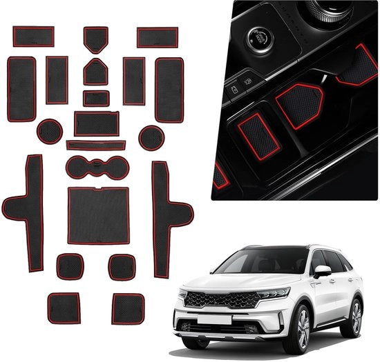 Materassini antiscivolo in gomma compatibili con Kia Sorento MQ4 2021-2025, materassini antiscivolo, accessori per automobili, materassini antiscivolo, scatola di stivaggio per materassini antiscivolo