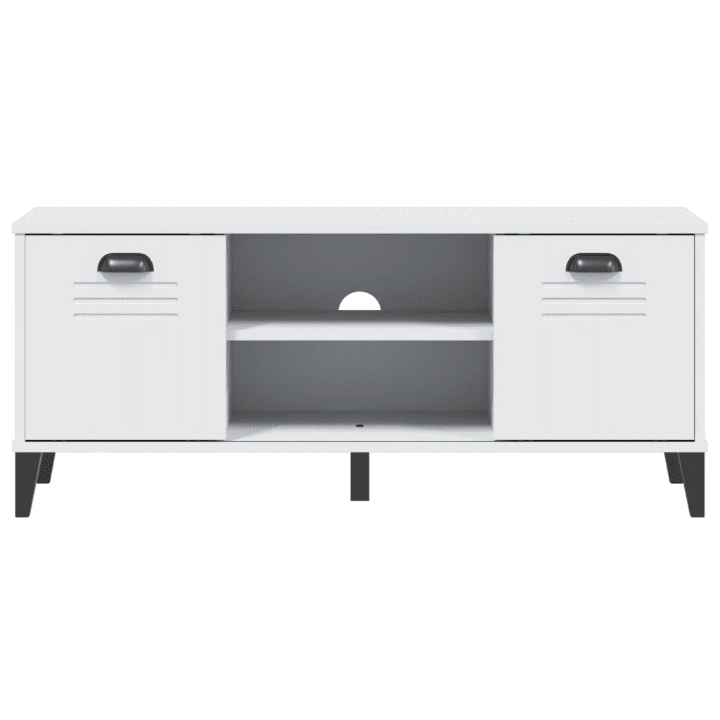 Panca Portascarpe VIKEN Bianca 106x35x45 cm Legno Massello Pino