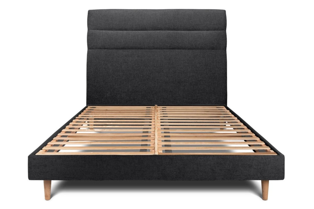Letto 150x190 cm con testiera in linea - Tessuto Tela opaca