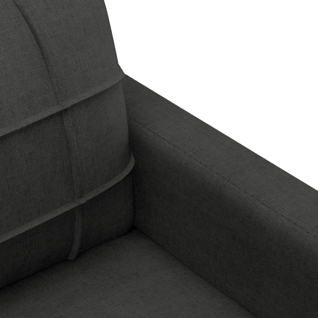 Set Divani 4 pz con Cuscini Nero in Tessuto