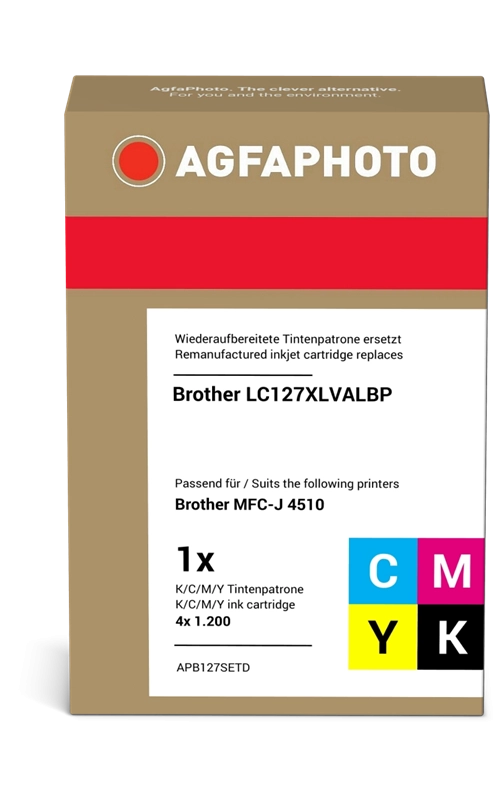 ORIGINAL Agfa Photo Multipack nero / ciano / magenta / giallo APB127SETD LC127XLBK,C,M,Y ~4800 Seiten Agfa Photo LC127XLVALBP
