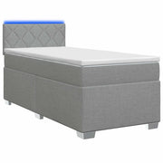 Letto con Box Spring, Materasso e LED Grigio Chiaro 90 x 190 cm 3451840