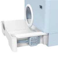 Lettiera per Gatti Coperta con Paletta, Vassoio Estraibile, Ingresso Frontale e Uscita Superiore 52x41x38,5 cm Blu