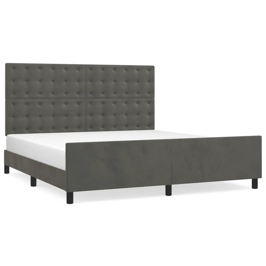 Giroletto con Testiera-Struttura Letto con testiera Grigio Scuro 180x200 cm in Velluto 772765