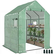 Serra da giardino con porta, finestre e ripiani 3 livelli ¨C zephmum ¨C 140x143x190 cm