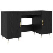Scrivania | Tavolo da Ufficio Rovere nero 140 x 50 x 75 cm Legno multistrato