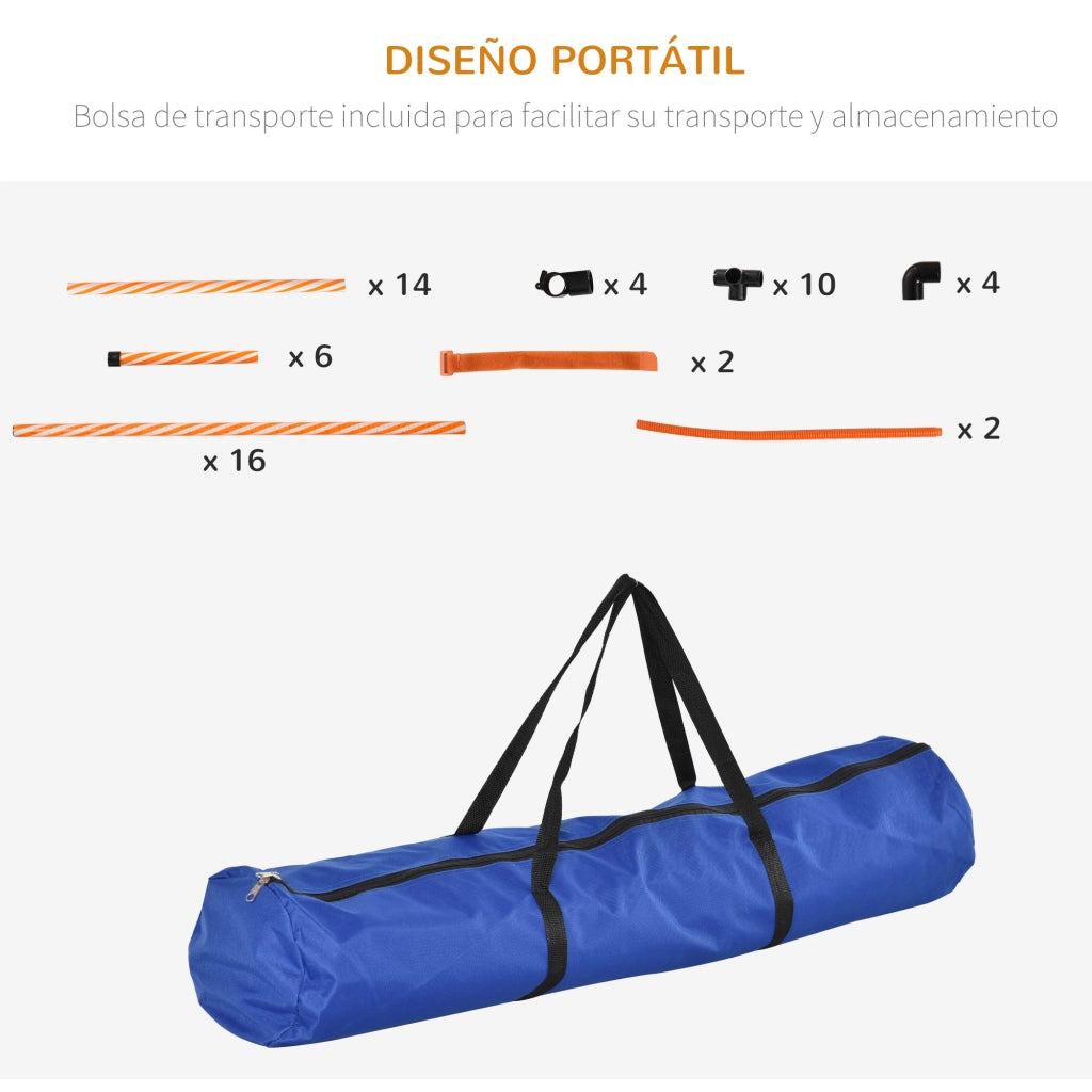 Set Agility per Addestramento Cani con Slalom Ostacoli Ajustables ¨C zephmum ¨C Grigio