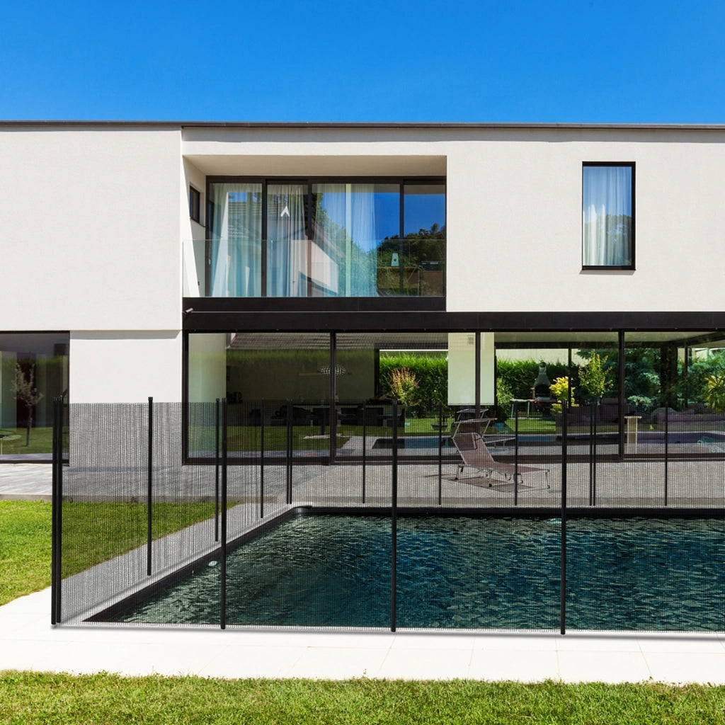 Recinzione di protezione per piscina in alluminio e tessuto Barriera protettiva cancelletto di sicurezza per piscine 366x122cm-Nuotare
