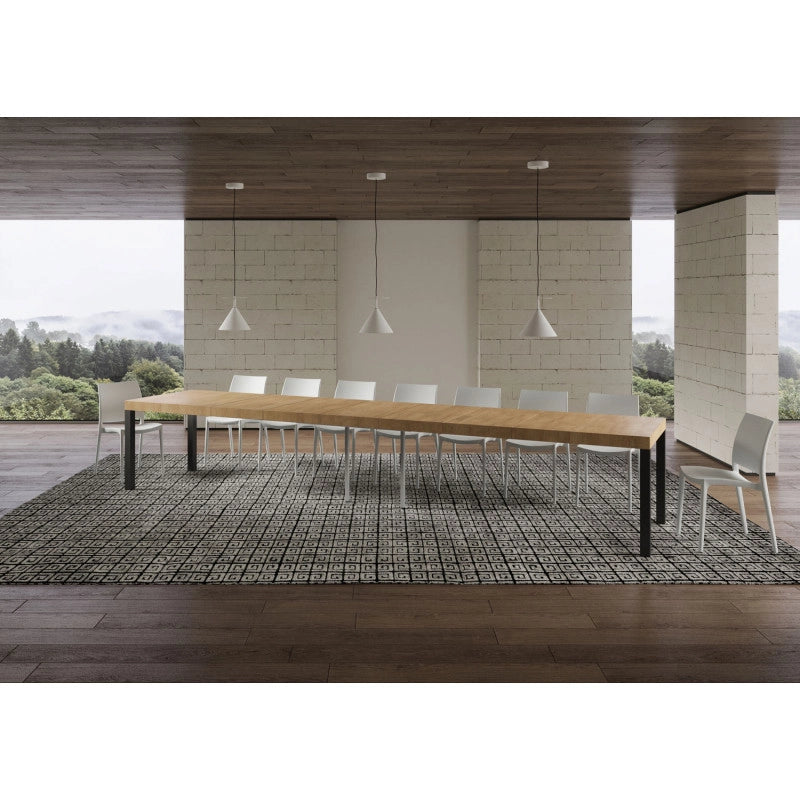 Tavolo allungabile 200/460x90 cm Everyday Premium telaio Antracite - Quercia Natura