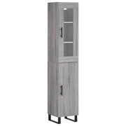 Buffet credenza cassettiera armadio mobile contenitore organizer cucina soggiorno salotto rovere Sonoma alto 34,5 x 34 x 180 cm legno ingegnerizzato grigio 02_0035297