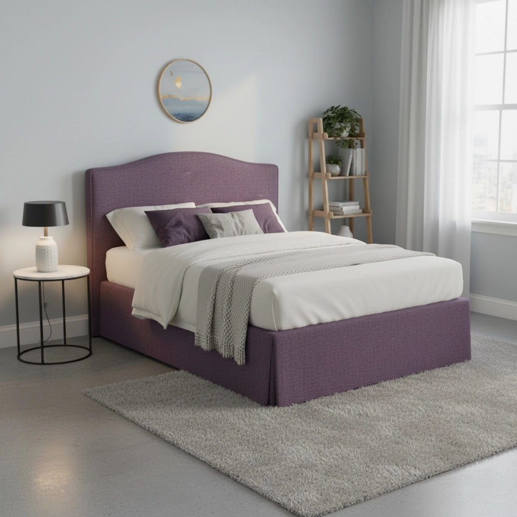 Morley, Letto Matrimoniale Sfoderabile Made in Italy, Viola Lilla