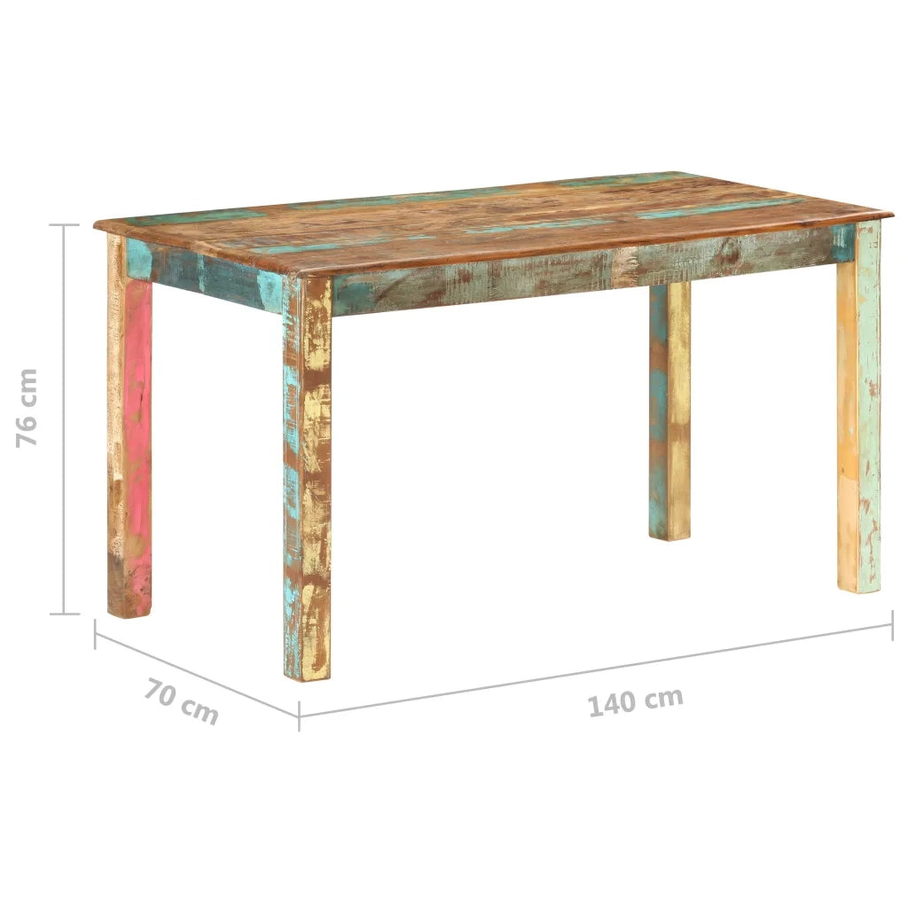 Tavolo da Pranzo in Legno Massello di Recupero 140x70x76 cm 285930