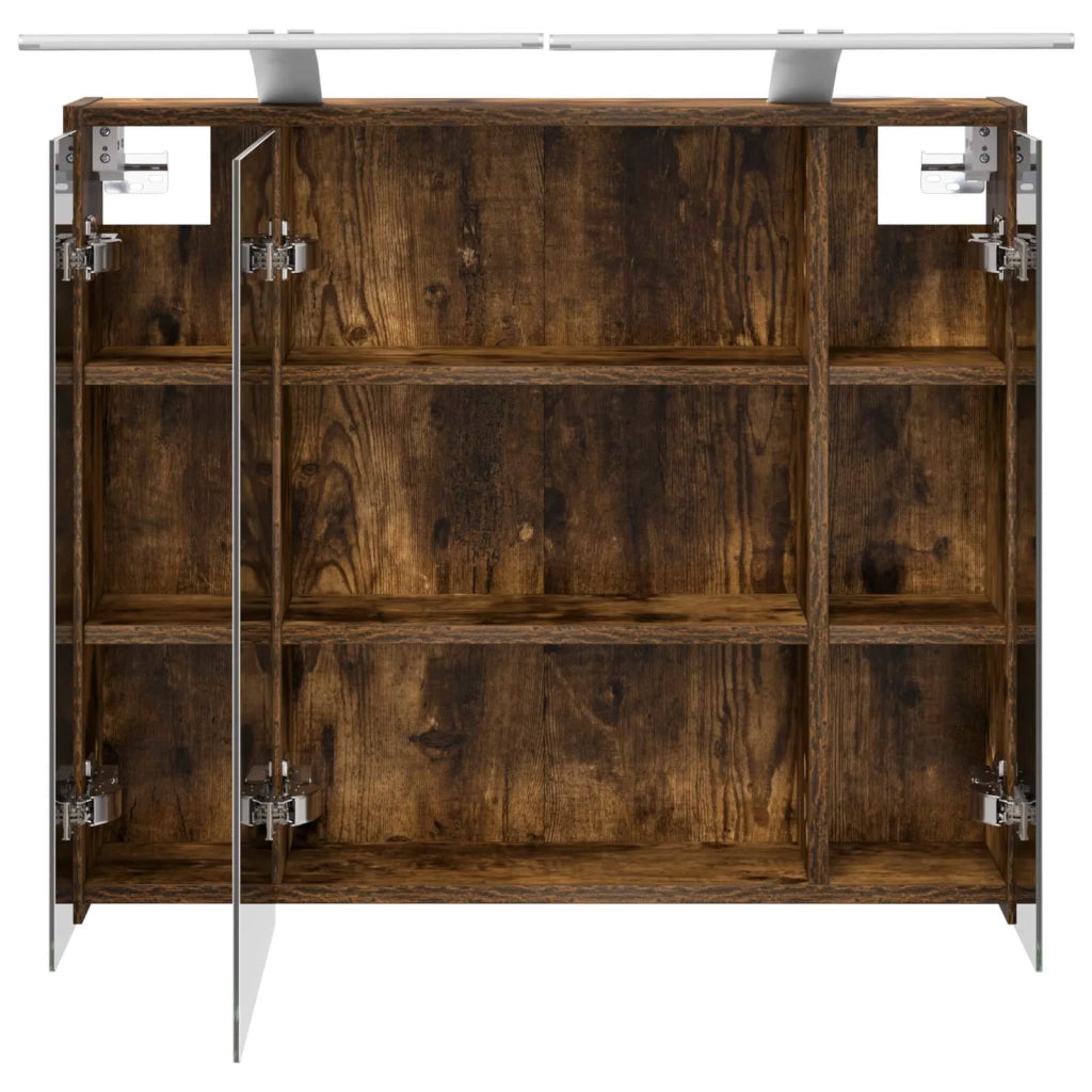 Mobiletto per specchio da Bagno | Armadio da bagno Rovere fum¨¦ 73,5 x 16 x 62,5 cm