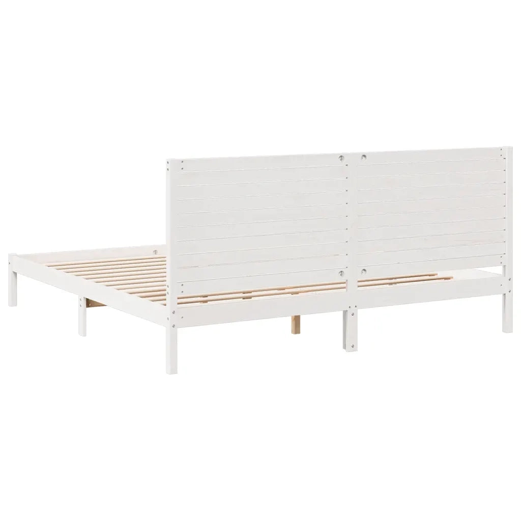 Giroletto Extra Lungo senza Materasso-Struttura Letto Bianco 200x220cm Massello 986516
